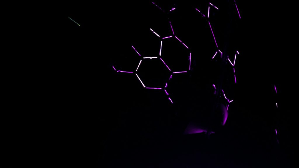 Abstract purple network of connected nodes on a dark background, symbolizing custody and connections between accounts