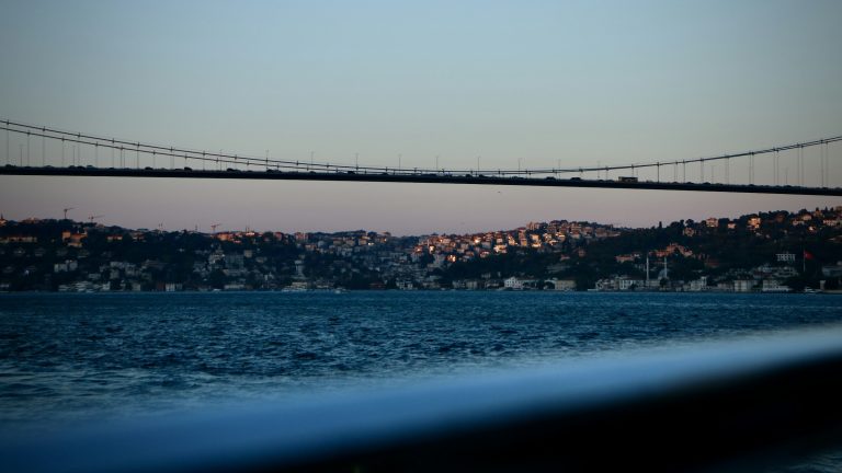 Bridge over the Bosphorus and the Istanbul skyline at dusk, a backdrop for Turkey crypto adoption